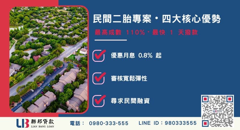 民間二胎專案四大優勢與高額成數解析-聯邦貸款提供免代辦費、合法透明極速放款。
