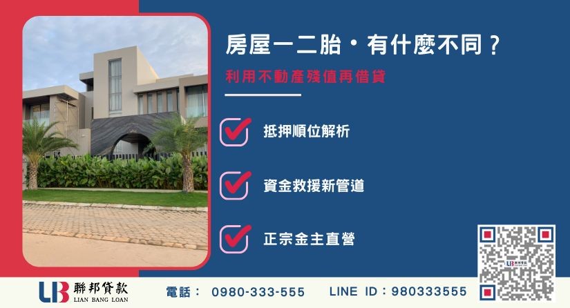 房屋一二胎貸款定義與順位原理-聯邦貸款金主直營，提供優惠利率0.8%起服務。