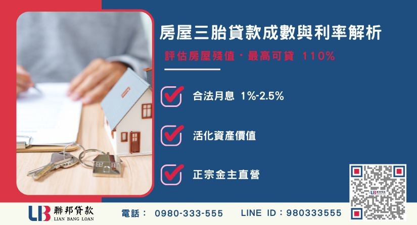 房屋三胎定義與三胎房貸成數利率計算解析-聯邦貸款金主直營，提供優惠利率0.8%起服務。