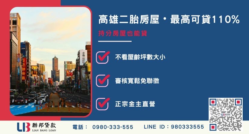 高雄二胎房屋額度與成數評估 高雄二胎房屋額度與成數評估機制-聯邦貸款金主直營,提供優惠利率0.8%起服務。