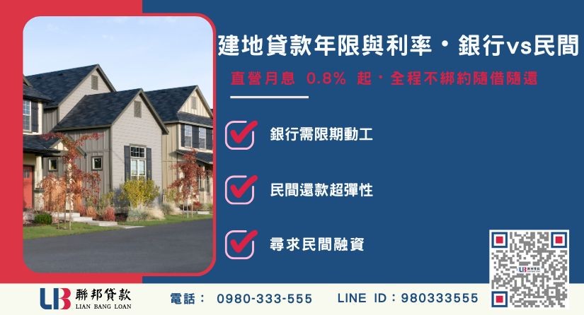 銀行與民間建地貸款利率與成數比較說明-聯邦貸款提供免代辦費、合法透明極速放款。