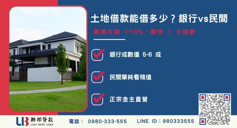 什麼是土地借款與銀行民間額度差異解析-聯邦貸款金主直營，提供優惠利率0.8%起服務。