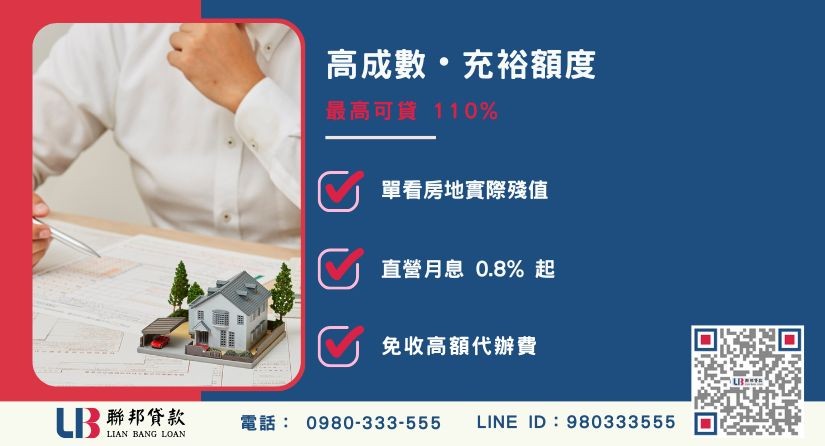 桃園貸款成數最高可達市價 110% 桃園貸款成數大突破-聯邦貸款不看個人信用評分,專業評估桃園房屋殘值高估。