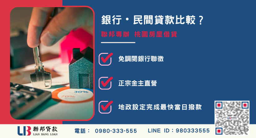 桃園房屋借貸申辦管道比較-聯邦貸款金主直營，提供房屋二胎與極速周轉方案。